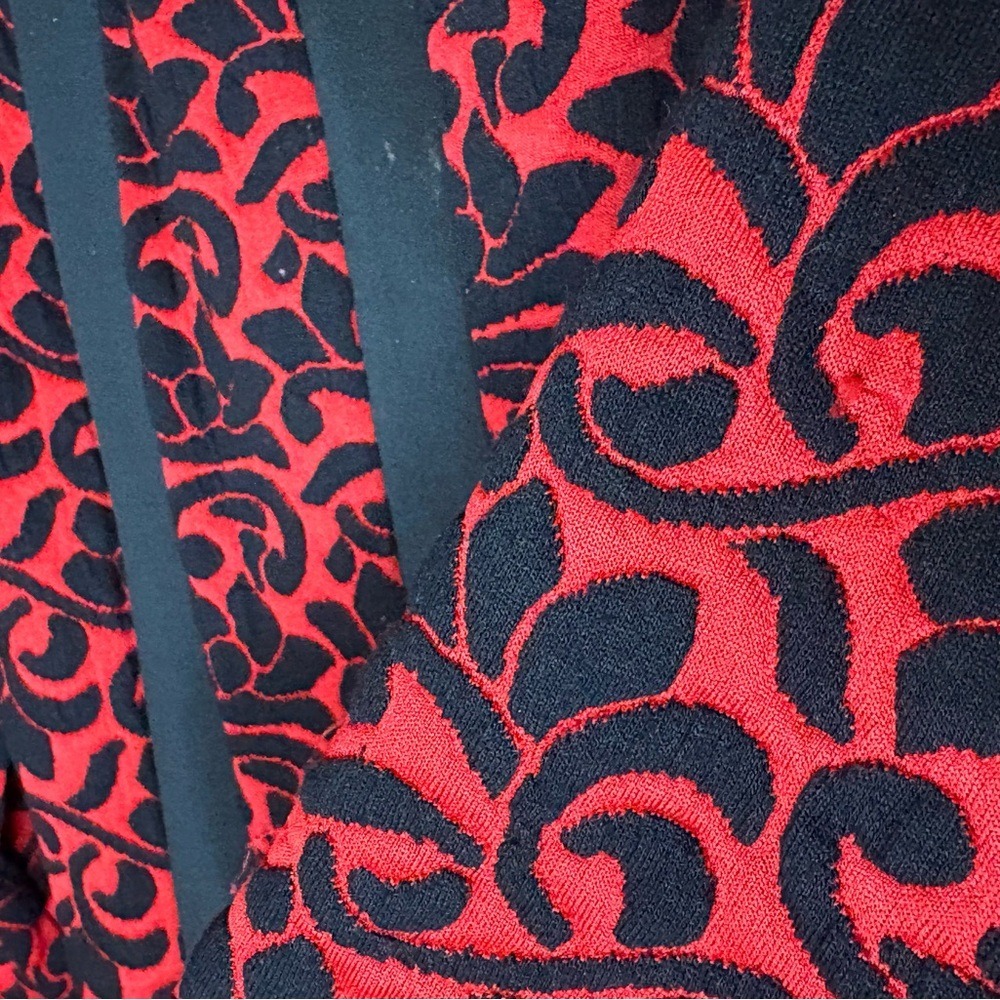 Christopher and Banks Elegant Red and Black Long Sleeve Dress Sz 14 - Picture 9 of 12